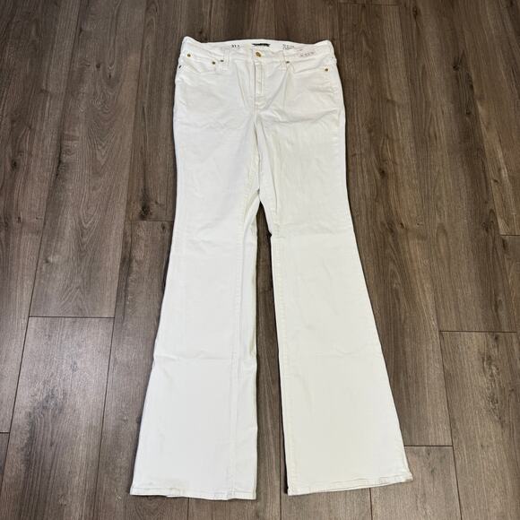 J.Crew Bootcut Jeans SZ 31 Tall White Hi-Rise Denim Flare-leg 2003 Super Stretch - Picture 3 of 9